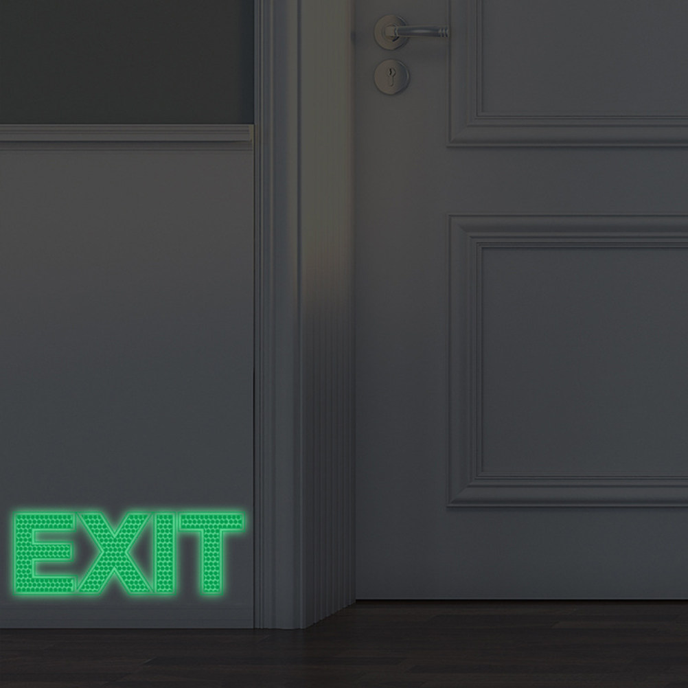 Emergency Exit Sign - Leuchtender Notausgang-Wandaufkleber, Leuchtendes Sicherheitsschild für Notausgänge,