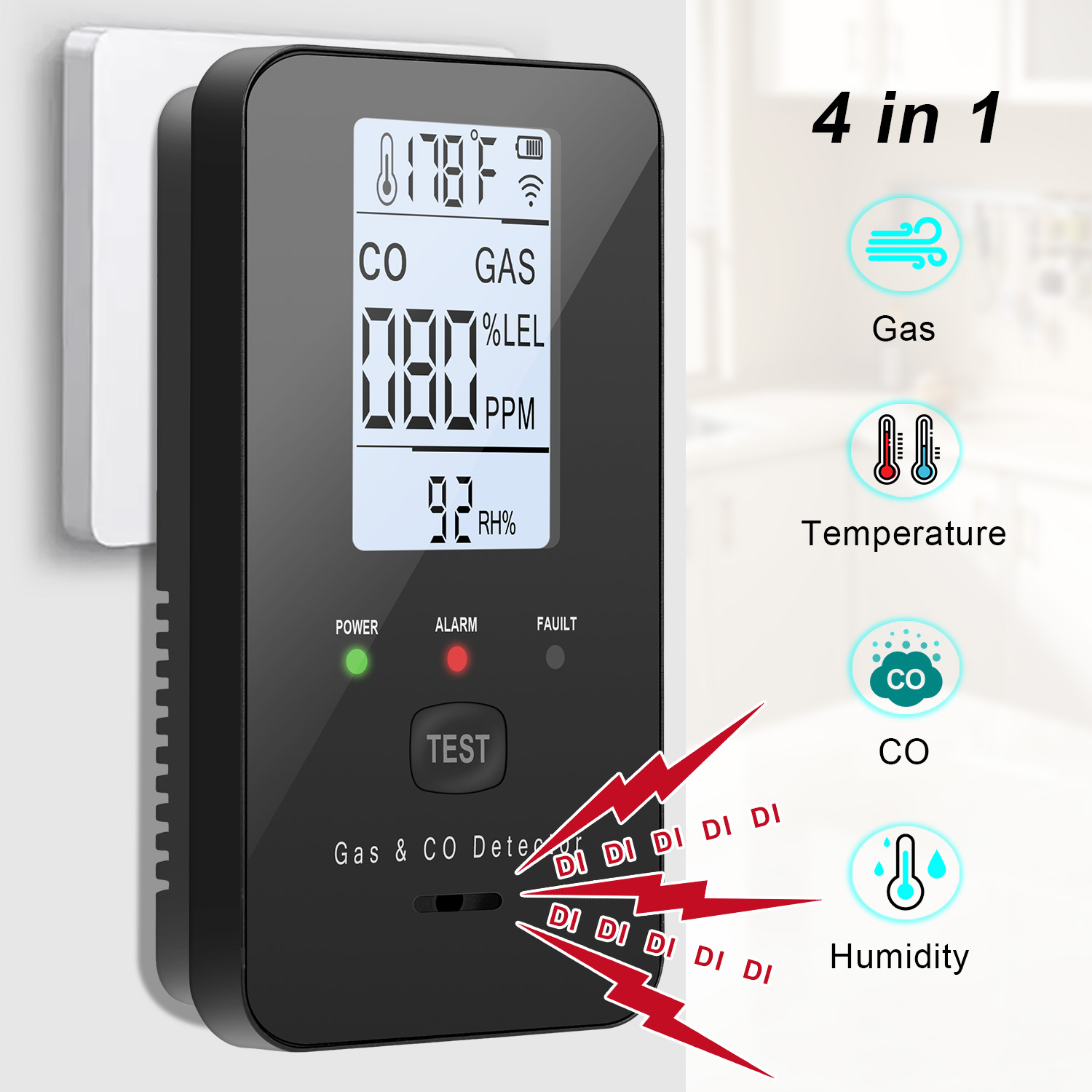 Erdgas- und Kohlenmonoxidmelde – Co Detector Plug Bewertung und Preis